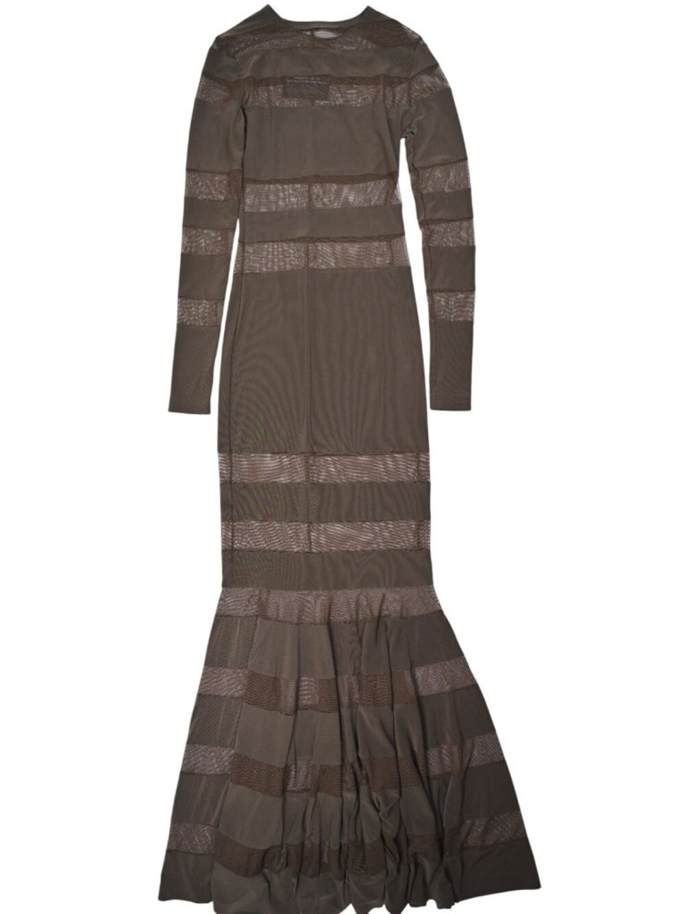 Norma Kamali Spliced Dress Fishtail Gown in Chocolate